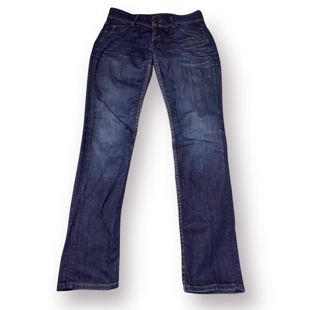 Hudson Womens Flap Pocket Jeans Low Rise Size 26 Dark Blue Wash Y2K Bootcut
